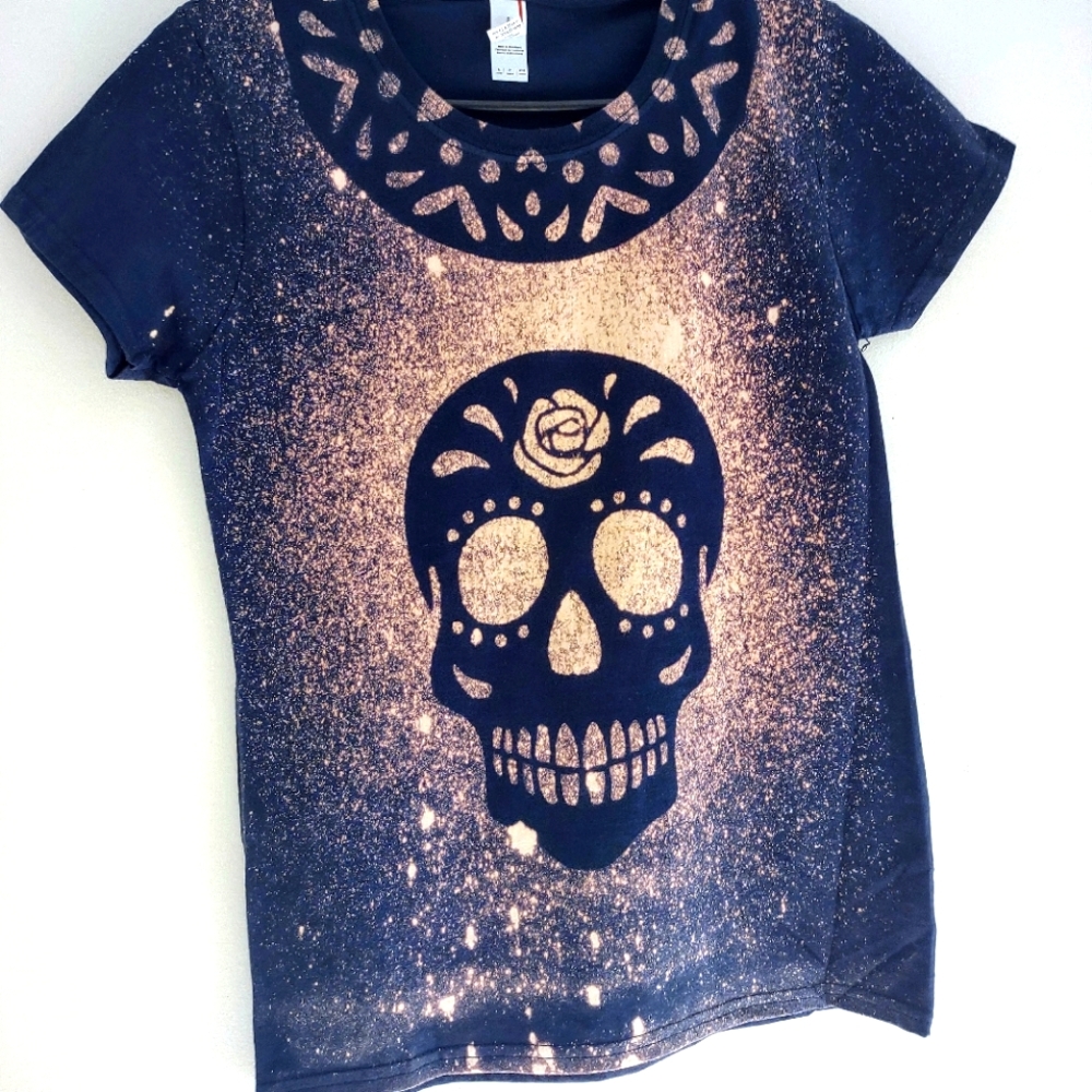 Hand Bleached one of a kind women's T-shirt size s